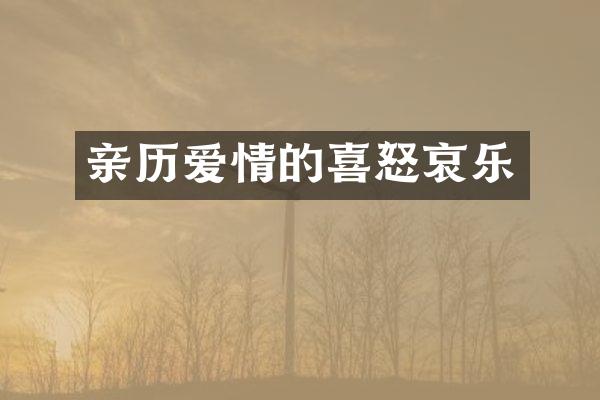 亲历爱情的喜怒哀乐