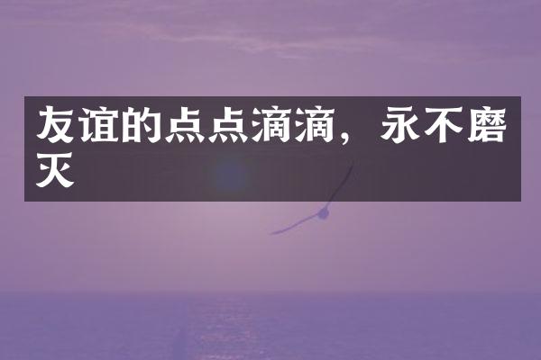 友谊的点点滴滴，永不磨灭