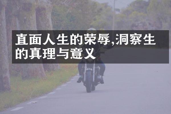 直面人生的荣辱,洞察生命的真理与意义
