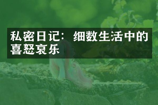 私密日记：细数生活中的喜怒哀乐