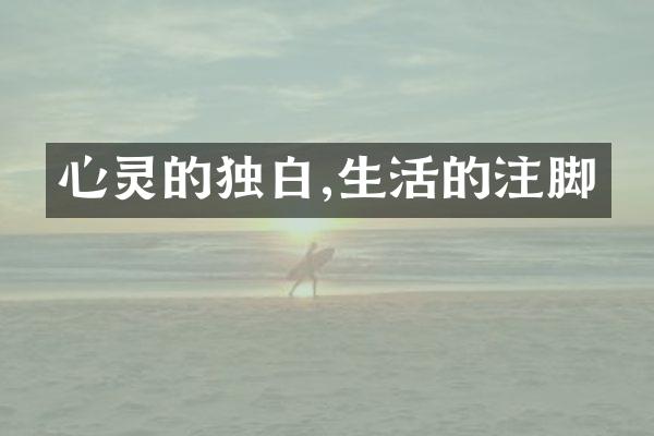 心灵的独白,生活的注脚