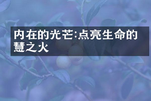 内在的光芒:点亮生命的智慧之火