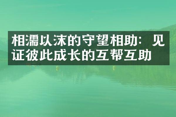 相濡以沫的守望相助：见证彼此成长的互帮互助