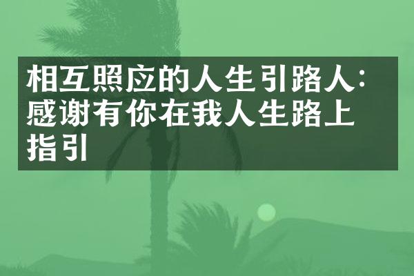 相互照应的人生引路人：感谢有你在我人生路上的指引