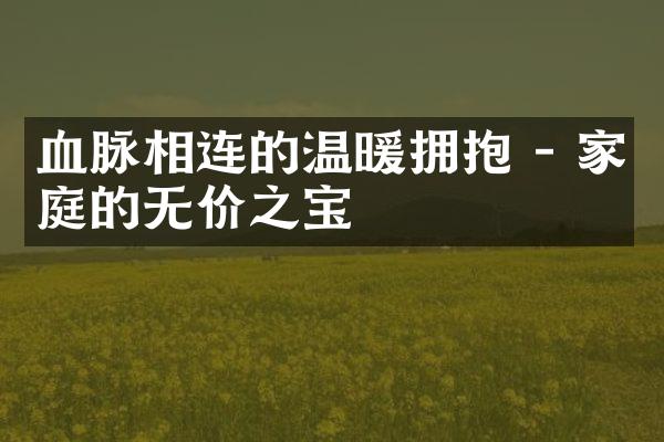 血脉相连的温暖拥抱 - 家庭的无价之宝