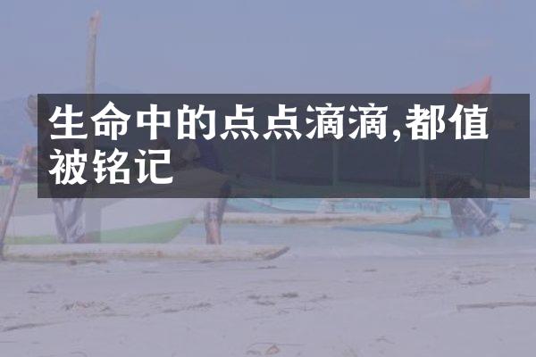 生命中的点点滴滴,都值得被铭记