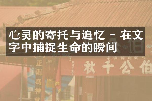 心灵的寄托与追忆 - 在文字中捕捉生命的瞬间