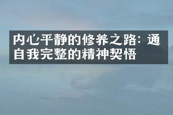 内心平静的修养之路: 通向自我完整的精神契悟