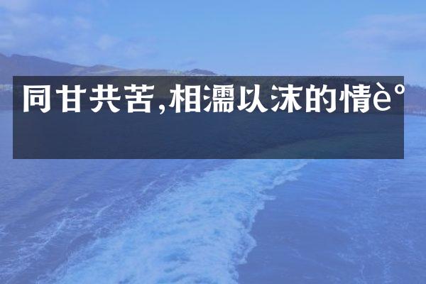 同甘共苦,相濡以沫的情谊
